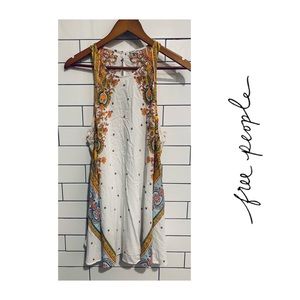 Intimately Free People delicate lace trim boho print Dress M